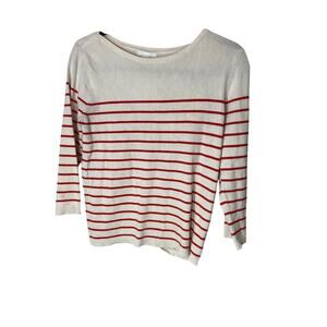 H&M Basics Portofino Breton Stripe Small Light Knit Minimalist Preppy Blouse
